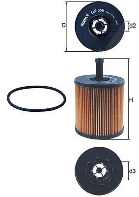 Mahle Ölfilter [Hersteller-Nr. OX556D] für VW