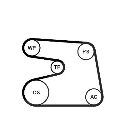 Continental Ctam Wasserpumpe + Keilrippenriemensatz [Hersteller-Nr. 6PK1873WP2] für Mercedes-Benz