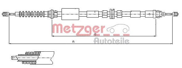 Metzger Autoteile Seilzug, Feststellbremse [Hersteller-Nr. 11.5511] für Ford