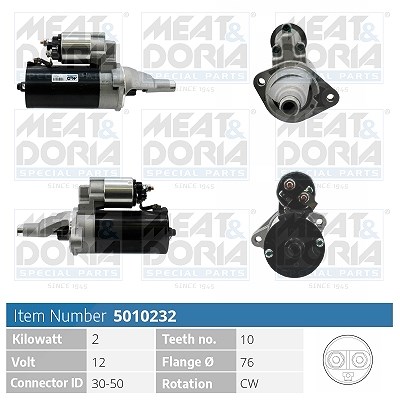 Meat & Doria Starter [Hersteller-Nr. 5010232] für Audi, Skoda, VW