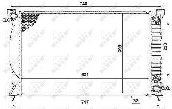 Nrf Kühler, Motorkühlung [Hersteller-Nr. 53958] für Audi
