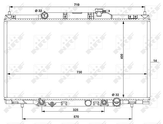 Nrf Kühler, Motorkühlung [Hersteller-Nr. 53574] für Honda