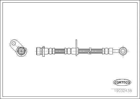 Corteco Bremsschlauch ERSTAUSRÜSTERQUALITÄT [Hersteller-Nr. 19032438] für Honda