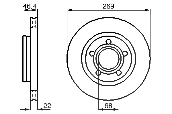 Bosch Bremsscheibe Hinterachse Belüftet [Hersteller-Nr. 0986478574] für Audi