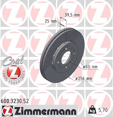 Zimmermann Bremsscheibe [Hersteller-Nr. 600.3230.52] für VW
