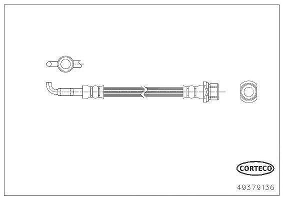 Corteco Bremsschlauch ERSTAUSRÜSTERQUALITÄT [Hersteller-Nr. 49379136] für Toyota