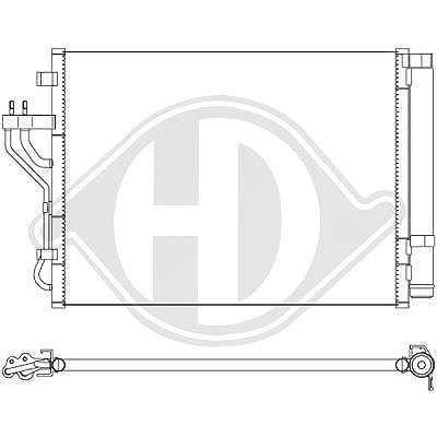 Diederichs Kondensator, Klimaanlage [Hersteller-Nr. DCC1915] für Hyundai, Kia