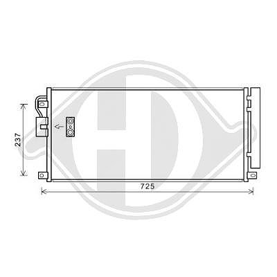 Diederichs Kondensator, Klimaanlage [Hersteller-Nr. DCC1744] für Chevrolet, Opel