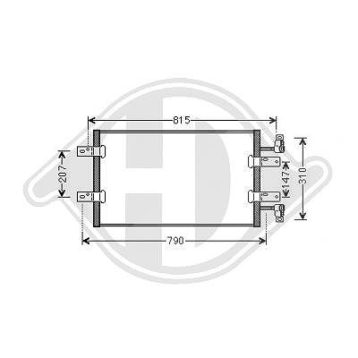 Diederichs Kondensator ohne Trockner [Hersteller-Nr. DCC1360] für Nissan, Opel, Renault