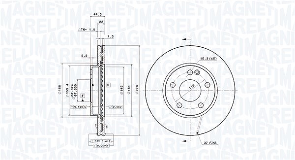 Magneti Marelli Bremsscheibe [Hersteller-Nr. 360406007201] für Mercedes-Benz