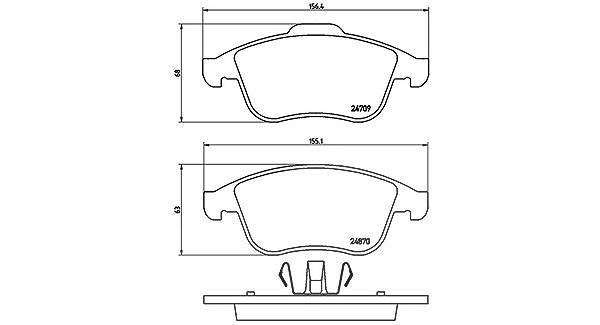 Magneti Marelli Bremsbelagsatz, Scheibenbremse [Hersteller-Nr. 363700468045] für Renault