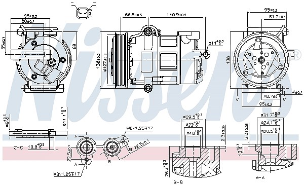 Nissens Kompressor, Klimaanlage [Hersteller-Nr. 890698] für Ford