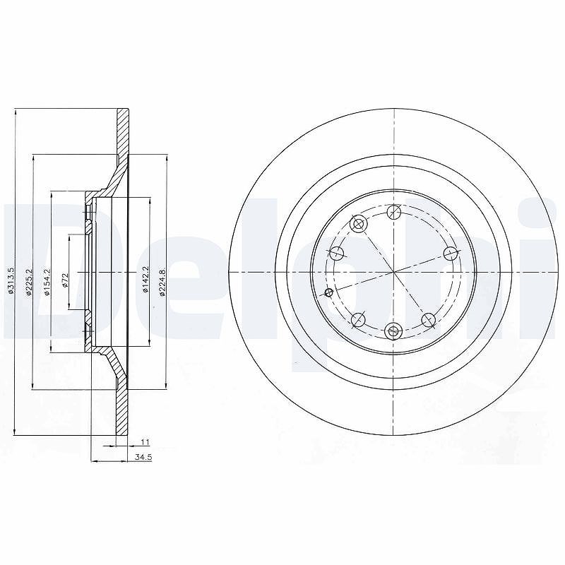 Delphi Bremsscheibe [Hersteller-Nr. BG4318] für Mazda