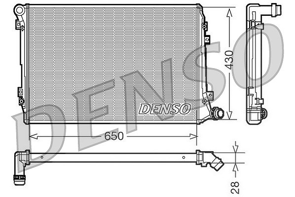 Denso Kühler, Motorkühlung [Hersteller-Nr. DRM32037] für Skoda, Audi, VW, Seat