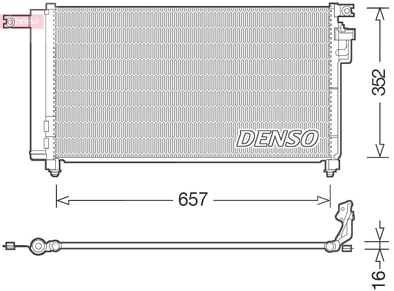 Denso Kondensator, Klimaanlage [Hersteller-Nr. DCN43001] für Kia
