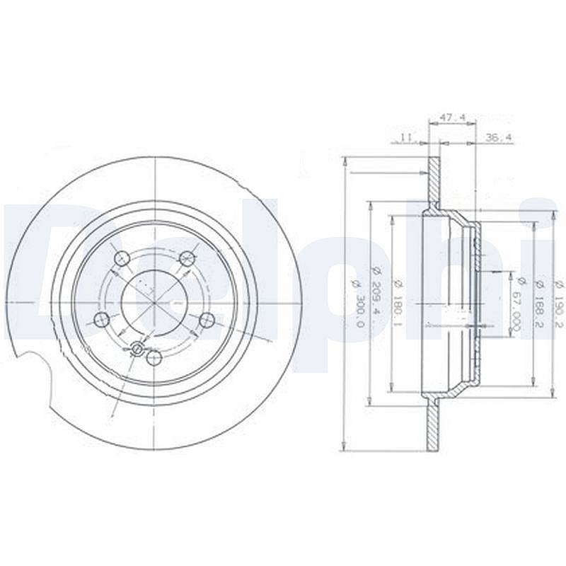 Delphi Bremsscheibe [Hersteller-Nr. BG3725] für Mercedes-Benz