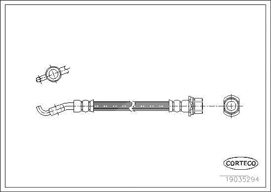 Corteco Bremsschlauch ERSTAUSRÜSTERQUALITÄT [Hersteller-Nr. 19035294] für Toyota