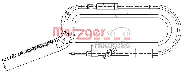 Metzger Autoteile Seilzug, Feststellbremse [Hersteller-Nr. 10.9332] für Mercedes-Benz
