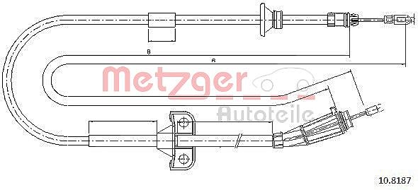 Metzger Autoteile Seilzug, Feststellbremse [Hersteller-Nr. 10.8187] für Volvo