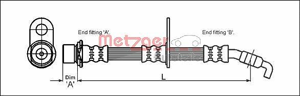 Metzger Autoteile Bremsschlauch [Hersteller-Nr. 4111423] für Toyota