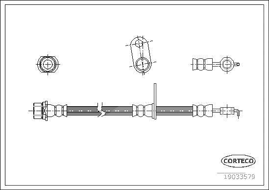 Corteco Bremsschlauch ERSTAUSRÜSTERQUALITÄT [Hersteller-Nr. 19033579] für Toyota