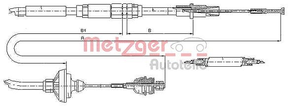 Metzger Autoteile Seilzug, Kupplungsbetätigung [Hersteller-Nr. 10.3149] für VW