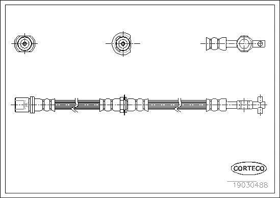 Corteco Bremsschlauch ERSTAUSRÜSTERQUALITÄT [Hersteller-Nr. 19030488] für Toyota