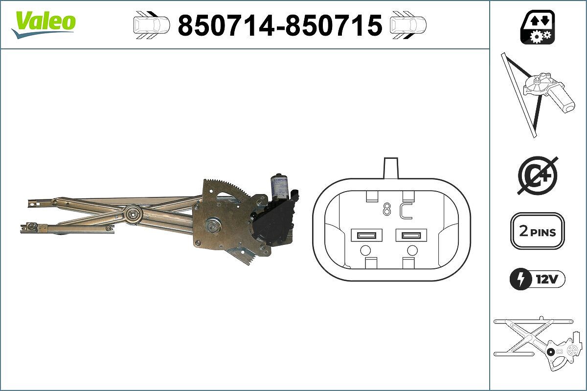 Valeo Fensterheber [Hersteller-Nr. 850714] für Jeep