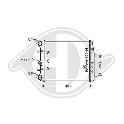 Diederichs Kühler, Motorkühlung [Hersteller-Nr. DCM3562] für Skoda, VW, Seat