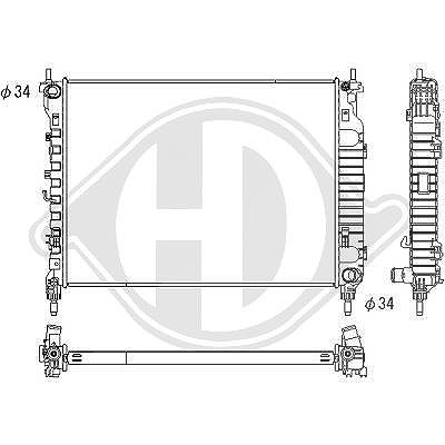 Diederichs Kühler, Motorkühlung [Hersteller-Nr. DCM3937] für Opel, Chevrolet