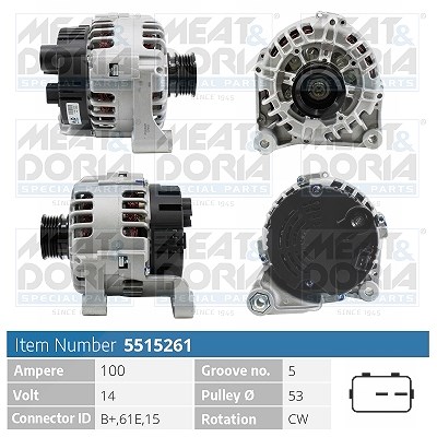 Meat & Doria Generator [Hersteller-Nr. 5515261] für Mg, Rover, Land Rover