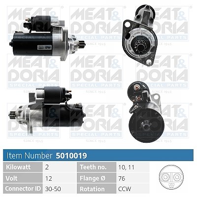 Meat & Doria Starter [Hersteller-Nr. 5010019] für Seat, Ford, VW, Skoda, Audi