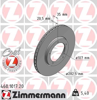 Zimmermann Bremsscheibe [Hersteller-Nr. 460.1017.20] für Porsche