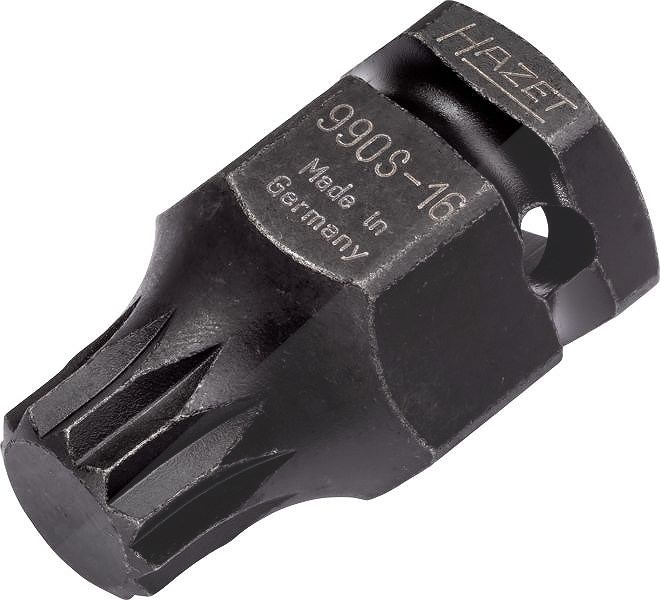 Hazet Kraft-Stecknuss-Einsatz - 1/2, Sechskant 24mm - Vielzahn XZN M16 [Hersteller-Nr. 990S-16]