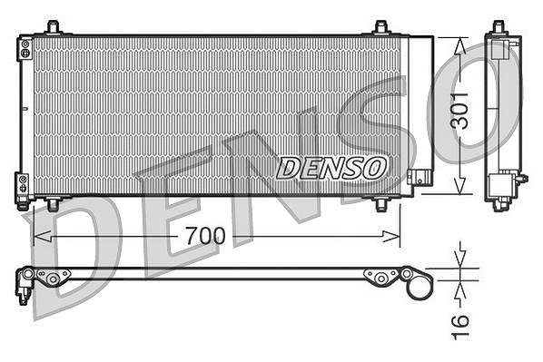 Denso Kondensator, Klimaanlage [Hersteller-Nr. DCN21027] für Peugeot, Citroën