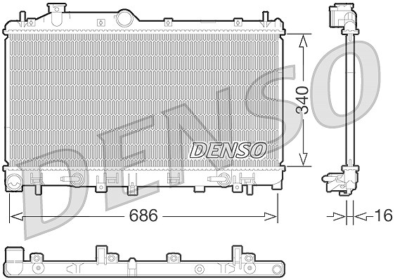 Denso Kühler, Motorkühlung [Hersteller-Nr. DRM36015] für Subaru