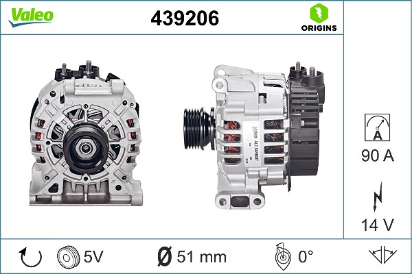 Valeo Generator [Hersteller-Nr. 439206] für Mercedes-Benz