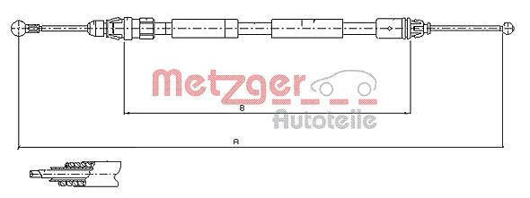 Metzger Autoteile Seilzug, Feststellbremse [Hersteller-Nr. 11.6807] für Opel, Renault, Nissan