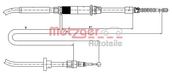 Metzger Autoteile Handbremsseil Hinterachse [Hersteller-Nr. 10.7484] für VW