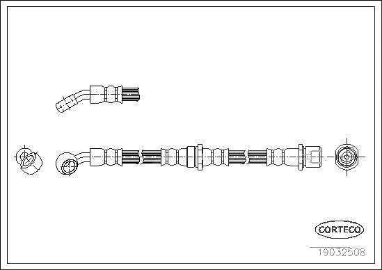 Corteco Bremsschlauch ERSTAUSRÜSTERQUALITÄT [Hersteller-Nr. 19032508] für Subaru