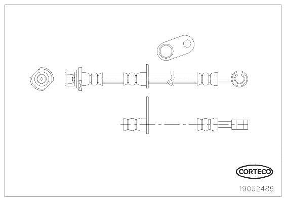 Corteco Bremsschlauch ERSTAUSRÜSTERQUALITÄT [Hersteller-Nr. 19032486] für Subaru