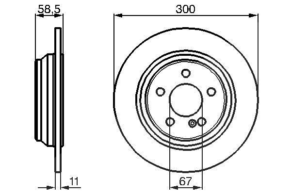 Bosch Bremsscheibe [Hersteller-Nr. 0986478472] für Mercedes-Benz