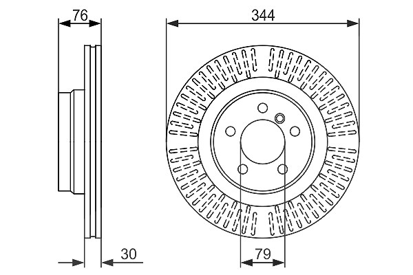 Bosch 1x Bremsscheibe [Hersteller-Nr. 0986479489] für Land Rover