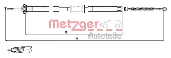 Metzger Autoteile Seilzug, Feststellbremse [Hersteller-Nr. 12.0702] für Fiat
