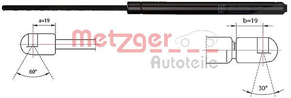 Metzger Autoteile Gasfeder, Motorhaube [Hersteller-Nr. 2110453] für VW