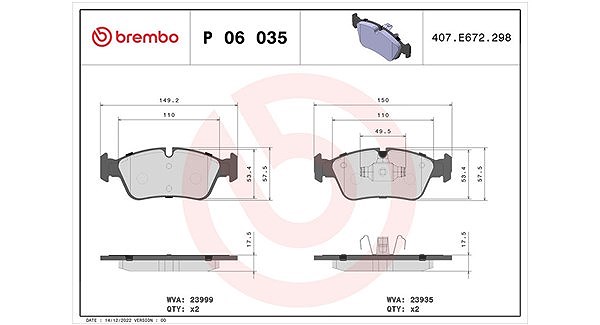 Magneti Marelli Bremsbelagsatz, Scheibenbremse [Hersteller-Nr. 363700406035] für BMW