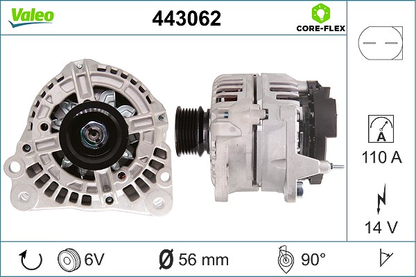 Valeo Generator [Hersteller-Nr. 443062] für Seat, VW