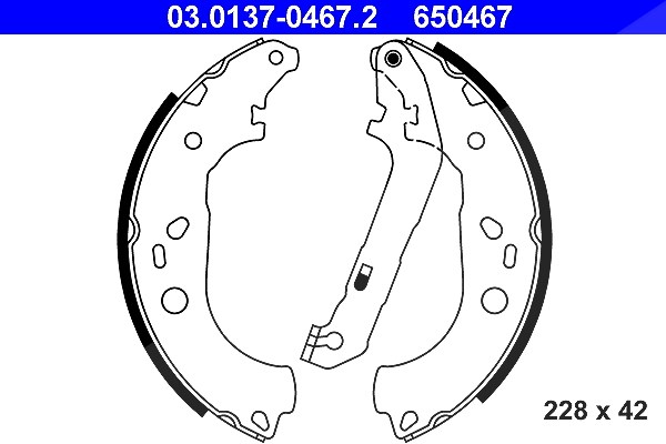 Ate Bremsbackensatz [Hersteller-Nr. 03.0137-0467.2] für Ford