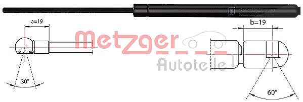 Metzger Autoteile Gasfeder, Koffer-/Laderaum [Hersteller-Nr. 2110485] für Ford