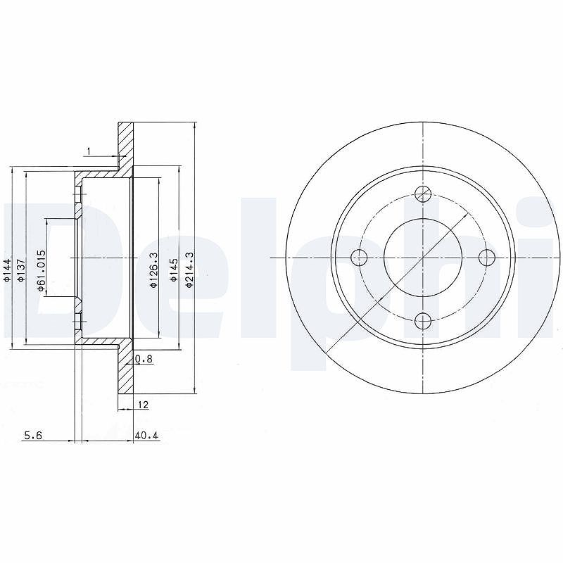 Delphi Bremsscheibe [Hersteller-Nr. BG2566] für Nissan